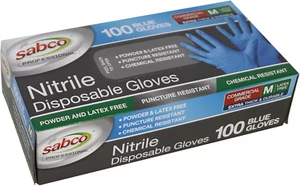 BLUE NITRILE DISP GLOVES MEDIUM BOX 100 - Picture 1 of 1