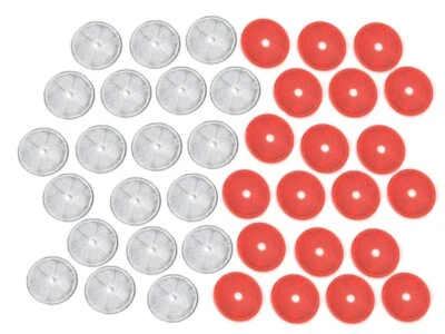 40 x Red & White Round 61mm Reflectors for Driveway Gate Fence Posts & Trailers - Image 1 of 4