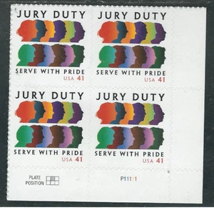 Scott #4200 ...41 Cent...Jury Duty... Plate Block - Picture 1 of 1