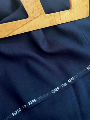 1 yd Heavy Dark Navy Wool Blend Fabric – Super Wool – Thick Coat Jacket Material - Image 1 of 3