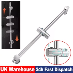 Shower Riser Rail Kit Adjustable Chrome Head Holder Bracket Bathroom Shower Rod - Picture 1 of 8
