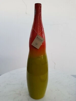 Dekovase orange/ grün, glasierte  Keramik  - Bild 1 von 2