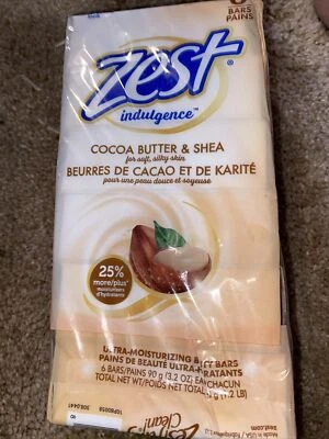 Zest Cocoa Butter & Shea Ultra Moisturizing Soap 3.2 oz ea 6bars A13 - Image 1 of 2
