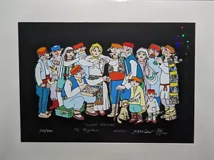 ✨ JOVAN OBICAN "The Village Jeweler" SIGNED Art Print 204/300 Jewish Folk Art - Bild 1 von 13