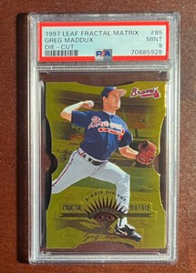1997 Leaf🍁Greg Maddux Fractal Matrix Z-Axis GOLD🥇Die Cut🔥PSA 9🚨MINT💎POP 4⭐️