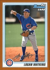 2010 Bowman Prospects Orange Chicago Cubs Baseball Card #BP11 Logan Watkins /250