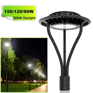 150W/120W/90W LED Post Top Light with Dusk to Dawn IP65 Outdoor Garden Pole Lamp - Picture 1 of 13