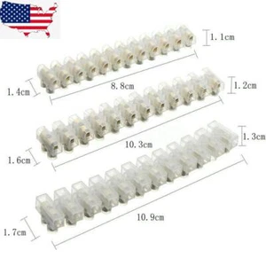 3x 12 Way Barrier Screw Terminal Block Wire Connection Connector Strip 3A 6A 10A - Picture 1 of 6