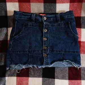 Unionbay Women's Blue Denim Skort Open Front/Button Closure Raw Hem Size 3 - Picture 1 of 4