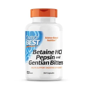 Betaine HCl Pepsin Gentian Bitters Digestive Support 360 Count Supplements - Picture 1 of 8