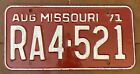 Missouri 1971 SINGLE PLATE YEAR License Plate NICE QUALITY # RA4-521