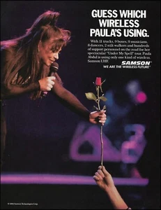 Paula Abdul 1992 Samson Funkmikrofon Werbung 8 x 11 Mikrofon Werbedruck - Bild 1 von 3