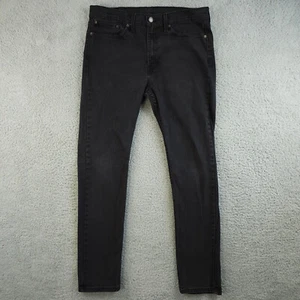 Levis 510 Jeans Mens 34x31* Black Skinny Fit Stretch Denim Mid Rise Dark Wash - Picture 1 of 13