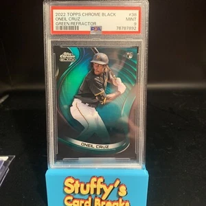 2022 Topps Chrome Black Oneil Cruz Green Refractor #/99 Rookie Card #38 PSA 9!! - Picture 1 of 2