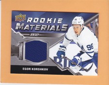 EGOR KORSHKOV 2020-21 UPPER DECK ROOKIE MATERIALS JERSEY #RM-EK LEAFS NM-MT  A1