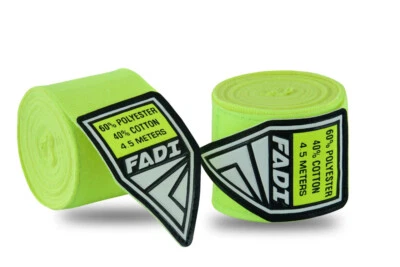 FADI MMA 180" Elastic Cotton Hand Wraps Boxing Mexican Style Pair Light Green - Image 1 of 3
