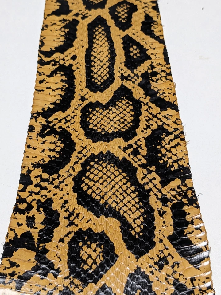 Burmese Python Print-on Genuine Cobra SNAKESKIN SNAKE SKIN Leather Glossy - Image 1 of 1