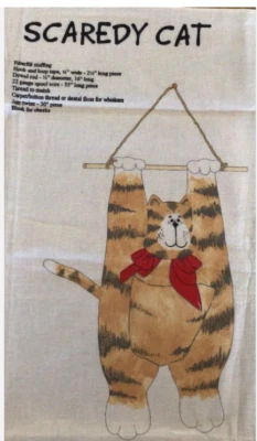 Scaredy Cat Pet Cut n Sew  Print Works Fabric Quilt Panel Wall Hanging - Image 1 of 3