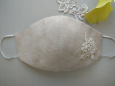 Mascarilla facial lavable reutilizable 100 % algodón elegante con hecha a mano por Yasna couture Foto 1 de 4