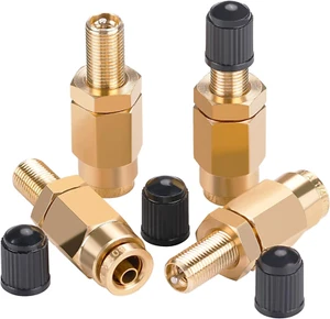 4 PZ Valvola Schrader di Gonfiaggio 1/4" con Spinta per Collegare per 1/4" OD Air Line Tu - Foto 1 di 12