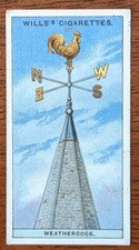 1924 Wills Do You Know Cigarette Card 2nd Series. #14 Church Weather Vanes.