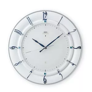 Orologio Seiko Orologio da Parete EMBLEMA HS559W Analogico Sweep Secondi Bianco Giappone - Foto 1 di 6