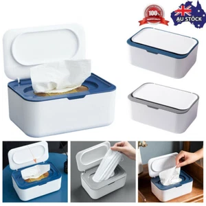 Wipes Dispenser Box Wet Baby Holder Wipes Tissue Storage Case With Lid Supplies - Picture 1 of 12