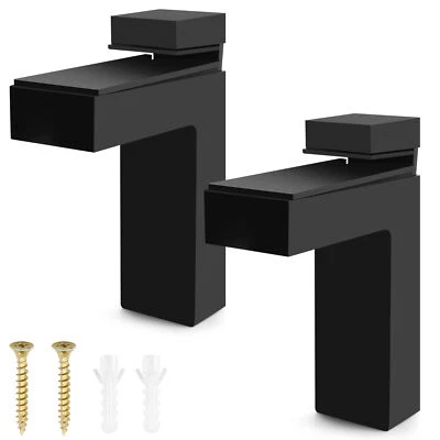 2 Pcs Adjustable Wood/Glass Shelf Bracket Wall Mount Heavy Duty Floating4851 - Image 1 of 4