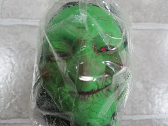 Vintage Fibre Craft Green Witch Doll Head & 3 1/2" Tall No. 7505