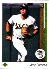 Jose Canseco 1989 Upper Deck  #659b Blue eagle logo
