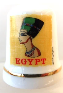 DE A COUDRE DE COLLECTION THIMBLE PORCELAINE EGYPT - Picture 1 of 1