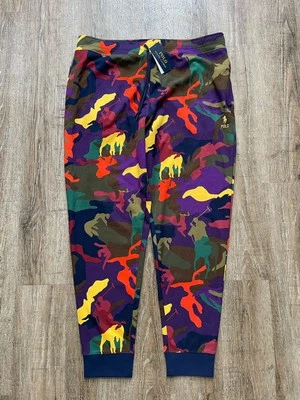 Polo Ralph Lauren 迷彩多色抓绒慢跑裤男式 XXL 码 — 第 1/4 张图片