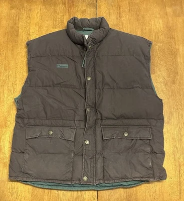 复古 90 年代 Columbia Puffer 背心夹克大号紫色 — 第 1/4 张图片