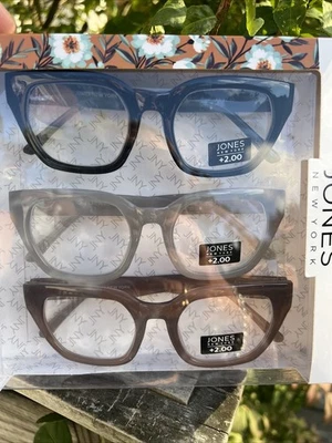 NEW JONES NEW YORK Signature 3 pares +2,00 gafas de lectura para mujer lectores Foto 1 de 4