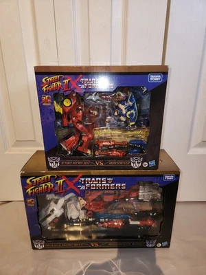 Transformers X Street Fighters 2 paquetes Optimus Prime Ryu Megatron Bison Hot Rod  Foto 1 de 4