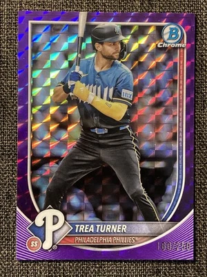 Bowman Chrome 2025 - Trea Turner #82 refractor geométrico púrpura/250 Foto 1 de 3