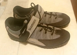 Great Condition SHIMANO Grey Black And Brown Cycling Shoe Size 10.5 #SH-M 038 - Picture 1 of 12