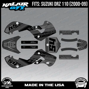 Graphics Kit for Suzuki DRZ110 2000-2009 Split Series - Smoke - Picture 1 of 4