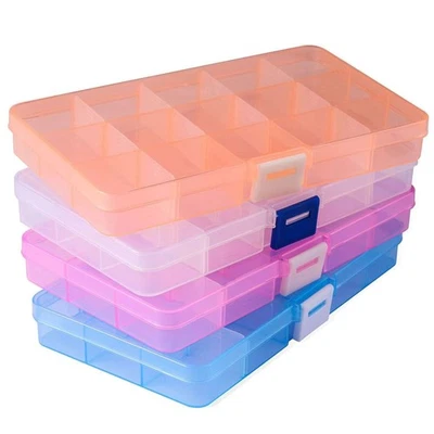 Opret 15 Girds Bead Organizer4 Pack, Earring Organizer Box, SMALL Plastic - Image 1 of 4
