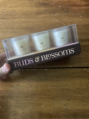 New White Barn Candle Buds & Blossoms Candle Set Orange Rose Geranium Tuberose - Image 1 of 4