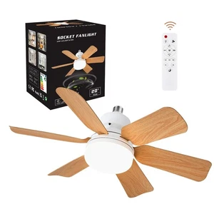 Ceiling Fans with Lights, Multiple Blades, Reversible Airflow (Wood Grain) - Bild 1 von 6