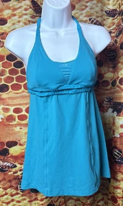 Lululemon Women's 6 padded tank top halter blue stretchy - Picture 1 of 5