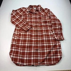 Vestido Duluth Folklore Franela Plumero Botón Mujer Grande Naranja A Cuadros Exterior - Imagen 1 de 7