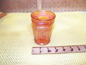 Vintage FENTON Carnival Glass Marigold "Butterfly & Berry" Pattern Tumbler - Picture 1 of 6