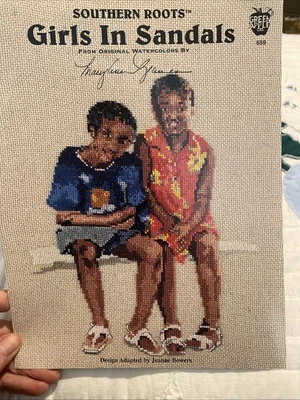 Girls In Sandals Southern Roots by Green Apple cross stitch pattern - Image 1 of 2