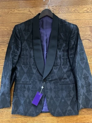 Chaqueta Esmoquin Ralph Lauren Etiqueta Púrpura Negra Seda Cachemira 40R Foto 1 de 4