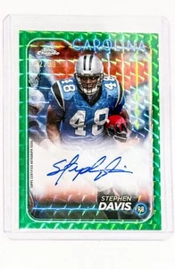 Stephen Davis Auto 2021 Topps Chrome Green X-Fractor #42/99 Panthers RB - Picture 1 of 2