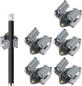 5 Stück Haken Mopp Besen Halter Wandmontage Clip Bürste Griff Aufhänger Aufbewahrung Regal - Bild 1 von 6