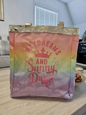Disney Daydreams and Sunny Days Beach Bag,Rainbow Tote for Girls,Glitter Design  - Image 1 of 4