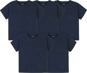 Baby Toddler 5-Pack Solid Short Sleeve T-Shirts Jersey 160 GSM - Picture 1 of 12